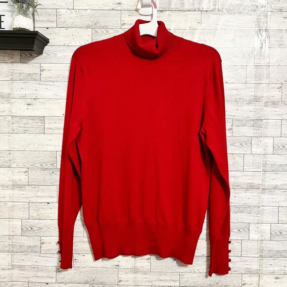 SPENSE KNITS Red Turtleneck Sweater, XL, NWT! - Picture 3 of 9